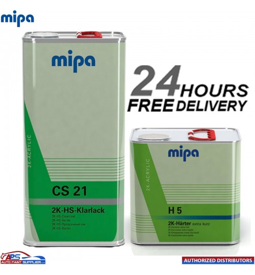 MIPA CS21 2K HS CLEAR COAT LACQUER + H5 2.5L FAST HARDENER 7.5L KIT